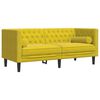 vidaXL 3 pcs conjunto de sof&aacute;s chesterfield com rolos veludo amarelo