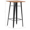 vidaXL 3 pcs conjunto de bar em a&ccedil;o preto e castanho