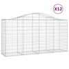 vidaXL Cestos gabi&atilde;o arqueados 12 pcs 200x50x100/120 ferro galvanizado