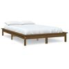vidaXL Estrutura de cama 140x190 cm pinho maci&ccedil;o castanho mel