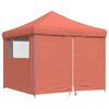 vidaXL Tenda p/ festas pop-up dobr&aacute;vel 4 paredes laterais terracotta