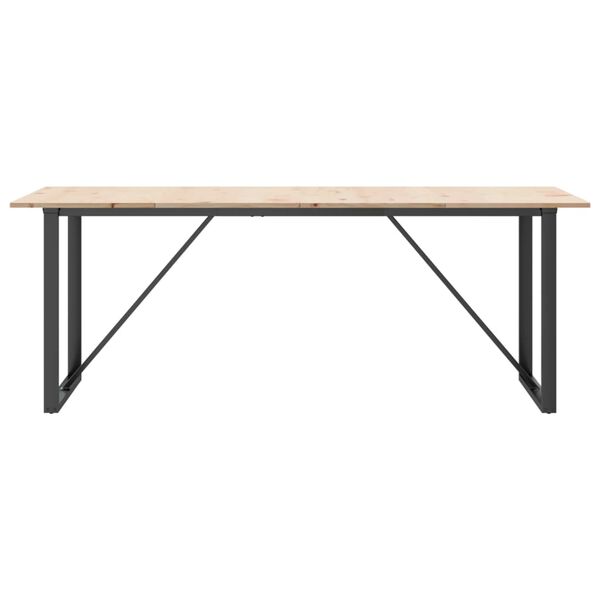 vidaXL Mesa de jantar estrutura em O 200x100x75 cm pinho/a&ccedil;o