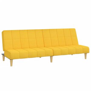vidaXL Sof&aacute;-cama de 2 lugares tecido amarelo