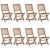 vidaXL Cadeiras de exterior dobr&aacute;veis 8 pcs madeira de ac&aacute;cia maci&ccedil;a
