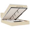 vidaXL Cama Otomana com Colch&atilde;o & LEDs Creme 140x190cm Tecido