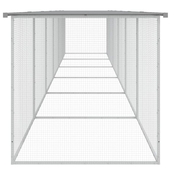vidaXL Galinheiro com teto 603x98x90 cm a&ccedil;o galvanizado cinza-claro
