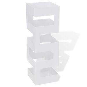 Suporte guarda-chuvas/de armazenamento quadrado branco a&ccedil;o 48,5 cm