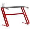vidaXL Secret&aacute;ria gaming c/ pernas forma ZZ 110x60x75cm preto/vermelho