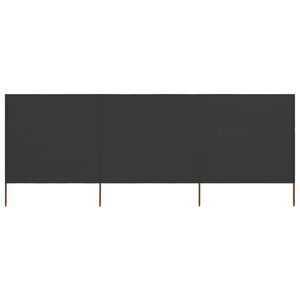 vidaXL Para-vento com 3 pain&eacute;is em tecido 400x80 cm antracite