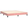 vidaXL Cama box spring c/ colch&atilde;o/LED 180x200 cm veludo rosa