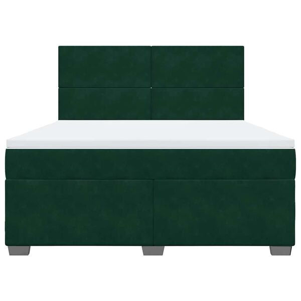 vidaXL Cama com molas/colch&atilde;o 180x200 cm veludo verde-escuro