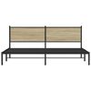 vidaXL Estrutura de cama sem colch&atilde;o 200x200cm metal carvalho sonoma