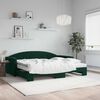 vidaXL Sof&aacute;-cama c/ gavet&atilde;o e colch&otilde;es 90x200cm veludo verde-escuro