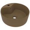 vidaXL Lavat&oacute;rio com extravasamento 36x13 cm cer&acirc;mica creme mate