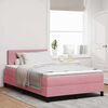 vidaXL Cama Box Spring LED com colch&atilde;o Rosa 120 x 200 cm Veludo