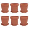vidaXL Vasos de Plantas 6 pcs Vermelho Tijolo &Oslash; 17 x 14 cm Pl&aacute;stico