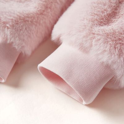 Blusão para criança pelo sintético rosa-suave 92