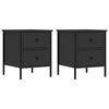 vidaXL Mesas de cabeceira 2pcs 40x42x50 cm derivados de madeira preto