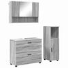 vidaXL Conjunto de M&oacute;veis para Banheiro com gaveta 3 pcs Cinza Sonoma