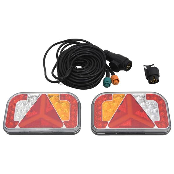 vidaXL Farolins reboque 2 pcs 24x5x14,5 cm l&acirc;mpada LED 12V vermelho
