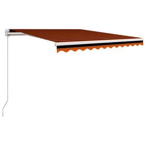 vidaXL Toldo retr&aacute;til manual com LED 350x250 cm laranja e castanho
