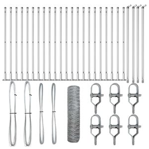 vidaXL Poste de Cerca Prateado