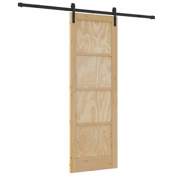 vidaXL Porta Deslizante Castanho 73,5 x 211 cm