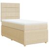 vidaXL Cama com molas/colch&atilde;o 90x190 cm tecido cor creme
