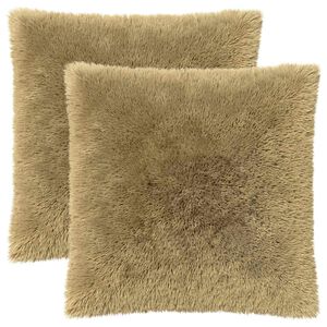 vidaXL Almofada HEERLEN 2 unid. Cinzento-claro Fleece PV