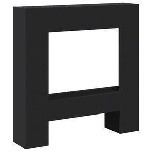 vidaXL Cornija de lareira 81x18x82 cm derivados de madeira preto