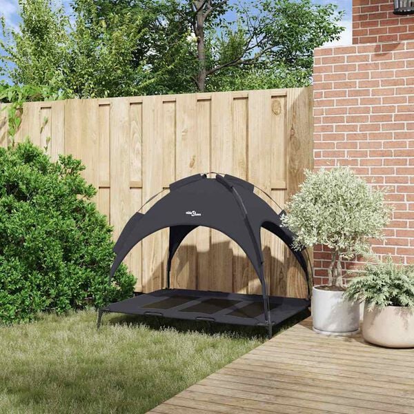 vidaXL Cama para Cachorro Manual Preto 122 x 93 x 106,5 cm A&ccedil;o