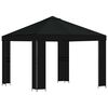 vidaXL Gazebo 3 x 3 m Preto Poli&eacute;ster e A&ccedil;o 190 gsm
