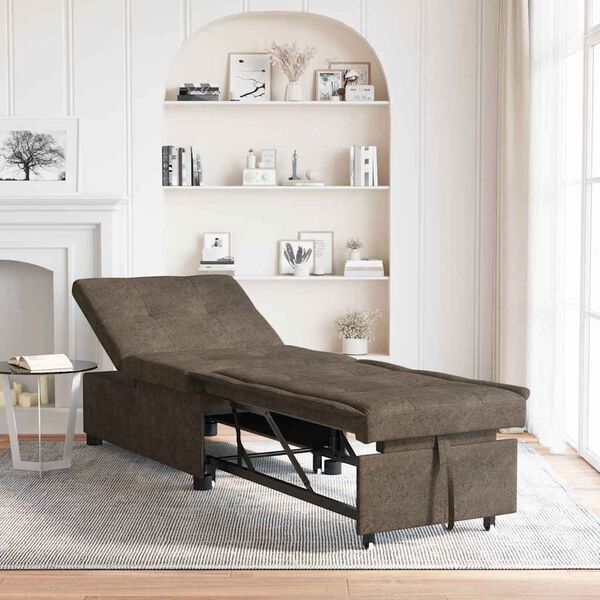 vidaXL Sof&aacute;-Cama Cinza Escuro 194 x 67 x 82 cm Tecido Huahua