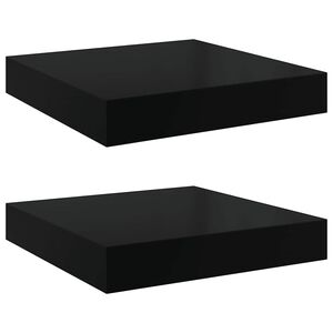 vidaXL Prateleiras de parede suspensas 2 pcs 23x23,5x3,8cm MDF preto