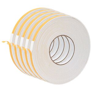 vidaXL Fita de espuma autoadesiva 5 unid. Branco 10mm x 10m Espuma CR