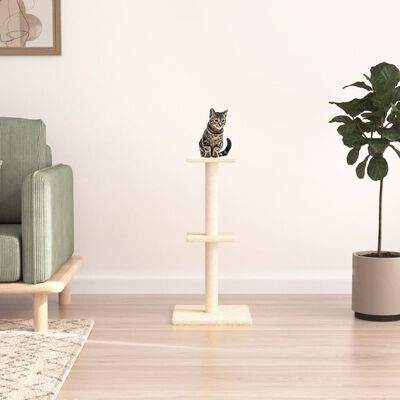 vidaXL Árvore para gatos c/ postes arranhadores sisal 73 cm cor creme
