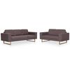 vidaXL 2 pcs conjunto de sof&aacute;s tecido cinzento-acastanhado