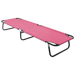 vidaXL Espregui&ccedil;adeira dobr&aacute;vel a&ccedil;o rosa