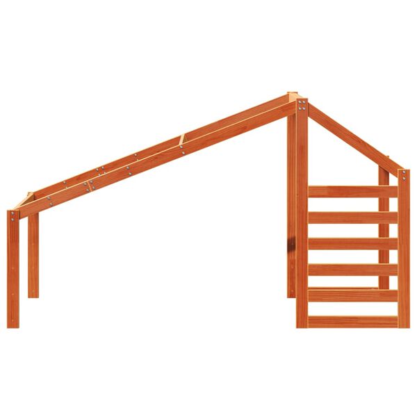 vidaXL Telhado de cama infantil 188x97x113cm pinho maciço castanho-mel