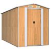vidaXL Abrigo de jardim 192x357x223 cm a&ccedil;o galvanizado castanho