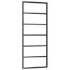 vidaXL Porta deslizante c/ conj. ferragens 76x205cm vidro ESG preto