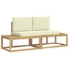 vidaXL Conjunto de Sof&aacute;s para Exterior 2 unid. Branco e Creme