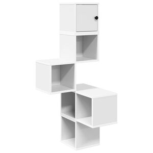 vidaXL Estante de Canto de Parede Branco 48 x 48 x 120 cm