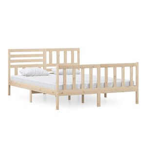 vidaXL Estrutura de cama king size 150x200 cm madeira maci&ccedil;a