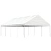 vidaXL Gazebo com telhado 8,92x5,88x3,75 m polietileno branco