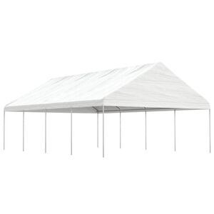 vidaXL Gazebo com telhado 8,92x5,88x3,75 m polietileno branco