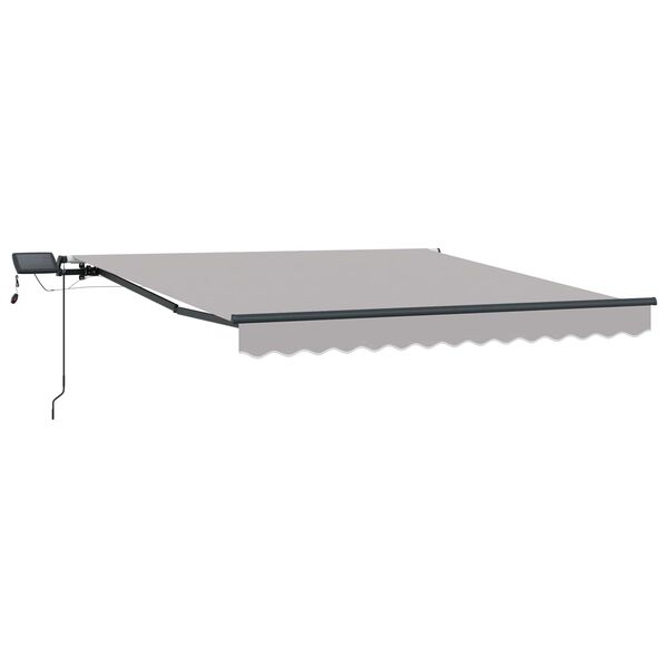vidaXL Toldo Retr&aacute;til Manual Cinzento-claro 300 x 250 cm tecido