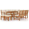 vidaXL 9 pcs conjunto de jantar p/ jardim c/ almofad&otilde;es ac&aacute;cia maci&ccedil;a