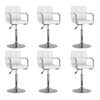 vidaXL Cadeiras de jantar girat&oacute;rias 6 pcs couro artificial branco