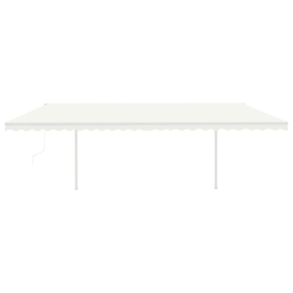 vidaXL Toldo retr&aacute;til autom&aacute;tico com postes 6x3,5 m cor creme